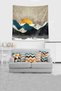 Yellow Behind the Mountain Sun Stain Resistant Velvet Fabric Wall Cover Wall Tapestry Tapestry - 3