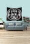 Black Viking God Stain Resistant Velvet Fabric Wall Cover Wall Carpet Tapestry - 2