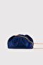 Navy Blue Women's Satin Fabric Chain Shoulder Bag - 4