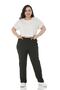 Large Size Linen Aerobin Black Trousers with Elastic Waist Pockets - 2