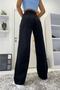 All Star Snow Lycra Women's Blue Super High Waist Loose Leg Denim Jeans Palazzo Pants - 4