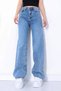All Bluelikra Women's Medium Blue Snow Super High Waist Loose Leg Denim Jeans Palazzo Pants