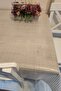 Cream Patterned Imported PVC Oilcloth - Wipeable Table Cloth - 2