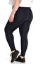 Large Size Elastic Waist Ankle Length Navy Blue Tights - 3