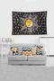 Velvet Fabric Black Sun and Moon Stain Resistant Tapestry - Wall Cover and Carpet - 3