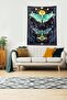 Navy Blue Butterfly Butterfly Stain Resistant Velvet Fabric Wall Cover Wall Carpet Tapestry - 4