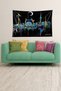Watercolor Istanbul Mosque Ramadan Theme Stain Resistant Velvet Texture Fabric Wall Cover Wall Carpet Tapestry