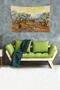 Trees Landscape Sun Stain Resistant Velvet Textured Fabric Wall Cloth Wall Carpet Tapestry