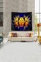 Dark Blue Moon Inside the Sun Stain Resistant Velvet Fabric Wall Cover Wall Tapestry Tapestry