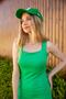 Flexible Fabric Slit Detailed Strap Square Neck Green Dress 033 - 6
