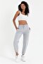 Women's Gray Elastic Leg Basic Jogger Knitted Sweatpants