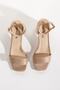 Mess Beige Luxury Suede Strappy Heeled Sandals - 5