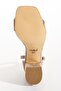Mess Beige Luxury Suede Strappy Heeled Sandals - 7
