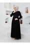 Summer Mevlana Model Patterned Sleeves and Waist Flared Overcoat - 3