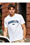 Unisex Knitted Brooklyn 1987 Printed White Cotton T-Shirt - 2