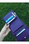 Purple Mini Leather Wallet with Coin Compartment - 3