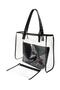 Set of 3 Large Size Transparent Beach Bags - Transparent / Black - 6