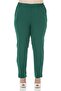 Plus Size Emerald Green Trousers with Elastic Waist Side and Back Narrow Leg Pockets