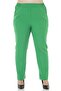 Large Size Green Trousers with Elastic Waist, Side and Back and Narrow Leg Pockets