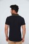 Men's Polo Neck 100% Cotton T-shirt 4614 Black-Yellow - 5