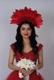 Special Design Bridal Henna Crown with Velvet Roses and Feathers for the Most Special Brides – Bridal Accessory, Stylish Design - 6