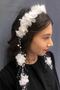 White Tulle Laser Flower Crown Special for Weddings – Crown, Crystal Stone, Stylish Model, Bridal Crown – Crown – Crown - 6