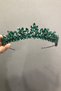 Dark Green Henna Bridal Tiara – Crown, Crystal Stone, Stylish Model, Bridal Tiara, Hair Accessory – Crown – Crown - 7