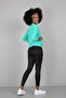 Aqua Green Printed Kangaroo Pocket Half Sleeve Sweatshirt - 5