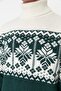 Emerald Green Slim Fit Wool Turtleneck Jacquard Panel Knitwear Sweater Tmnaw22Kz0296 - 4