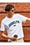 Unisex Knitted Brooklyn 1987 Printed White Cotton T-Shirt - 5