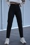 Kaisa Black High Waist Lycra Mom Jeans Denim Jeans