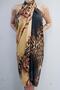 Brown Leopard Print Long Pareo Women's Beach Dress New Season - 3