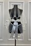 White Piping Bridal Veil Set with Lots of Pearls - 3
