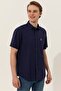 Navy Blue Men's Shirt - 3