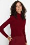 Bordo Basic Balıkçı Yaka Triko Kazak TWOAW21KZ1279 - 2