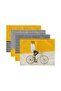 4-Piece Mustard Bicycle and Cat Motif Decorative Presentation Bowl - Presentation Base - American Service Set - 3