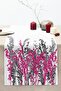 Gray and Fuchsia Floral Digital Printed Stitched Rahel Knitted Runner on White Background