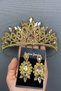 Lilya Bridal Henna Tiara and Earrings for the Most Special Days – Crown, Crystal Stone, Stylish Model, Bridal Tiara - 3
