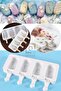 Silicone Ice Cream Mold and 50 Pieces of Ice Cream Sticks Practical Ice Cream Silicone Mold - 7