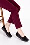 Women's Black Stretch Genuine Leather Orthopedic Shoes