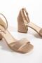 Mess Beige Luxury Suede Strappy Heeled Sandals - 3