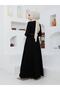 Summer Mevlana Model Patterned Sleeves and Waist Flared Overcoat - 4