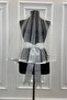 White Piping Bridal Veil Set with Lots of Pearls