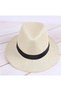 Women's and Men's Paper Panama Beach Hat (58-59 Cm) (Adjustment Rope Inside) (Cream) - 2