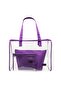 Set of 3 Large Size Transparent Beach Bags - Transparent/Purple - 4