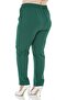 Plus Size Emerald Green Trousers with Elastic Waist Side and Back Narrow Leg Pockets - 3