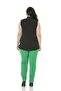 Large Size Green Trousers with Elastic Waist, Side and Back and Narrow Leg Pockets - 4