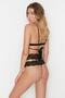Black Lace Rope Strap Binding Detailed Unwired Cupless Knitted Lingerie Set Thmaw22Au0202 - 4