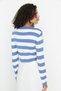 Lila Kurzer Basic Strickpullover mit Streifen TWOAW23KZ00034 - 5