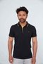 Men's Polo Neck 100% Cotton T-shirt 4614 Black-Yellow